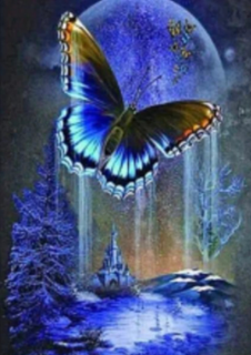 Diamond Painting Schmetterling im Mondscheinlicht